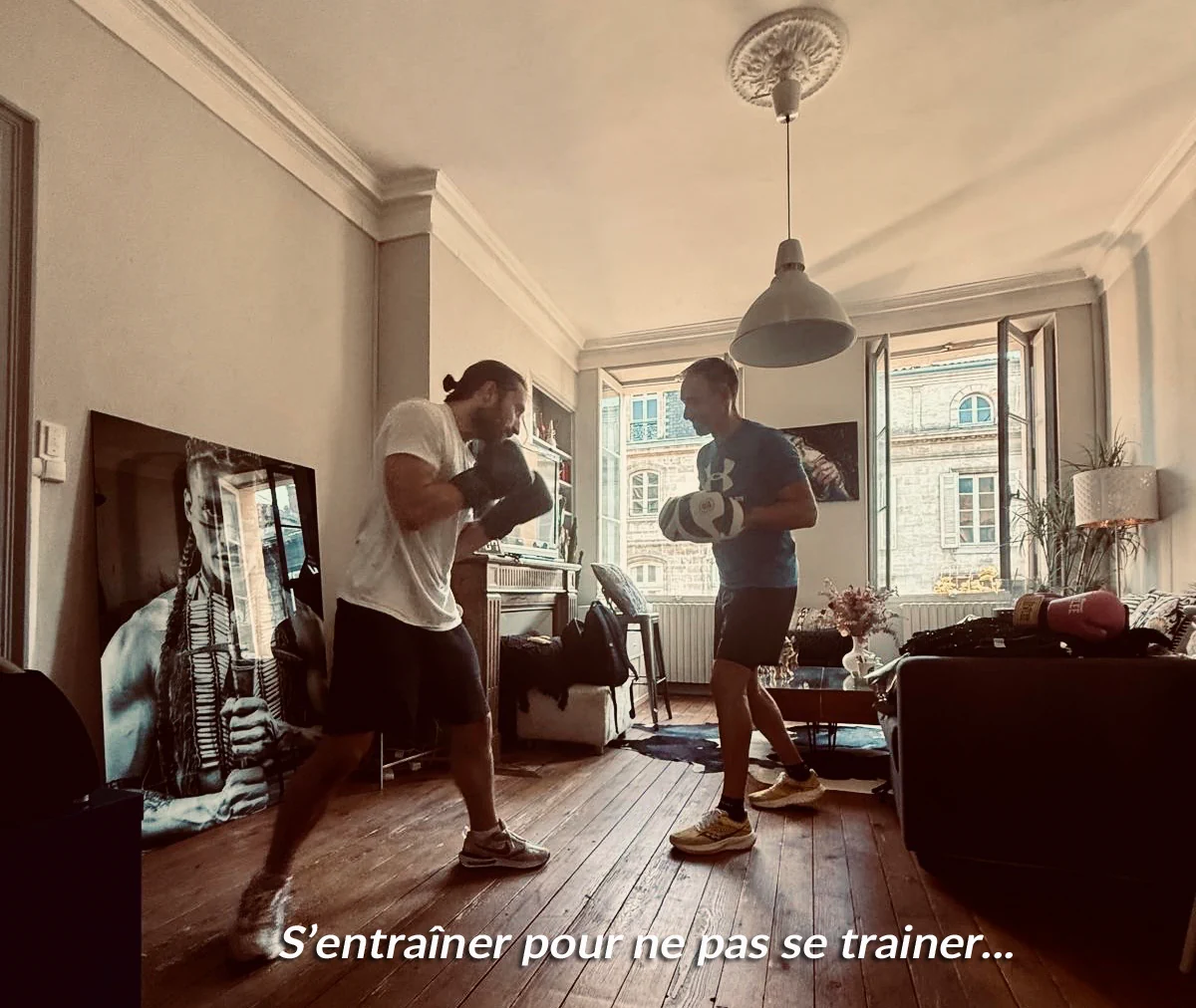 Photo session boxe pattes d'ours en préparation physique